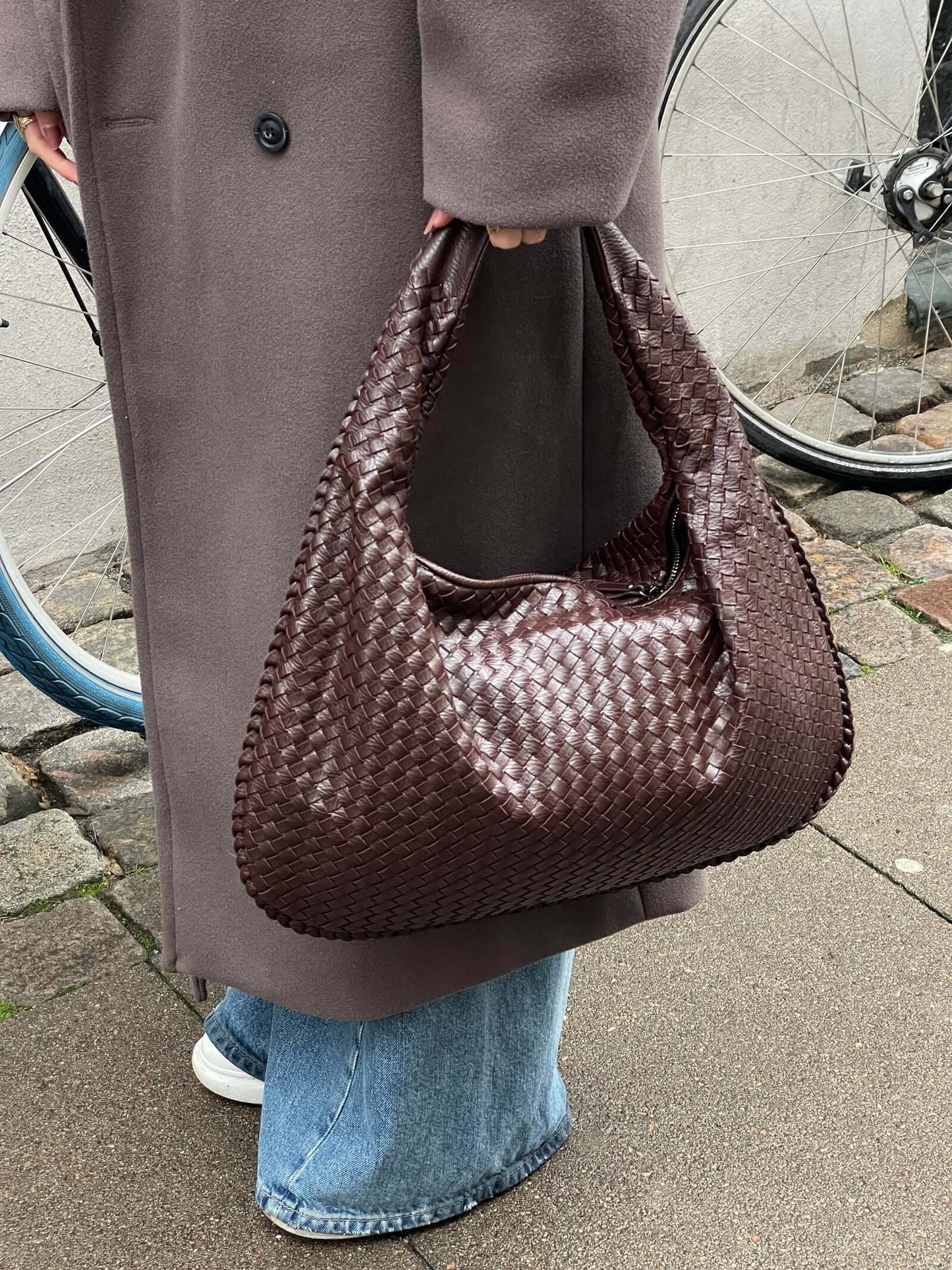 Große geflochtene Hobo Handtasche Frauen