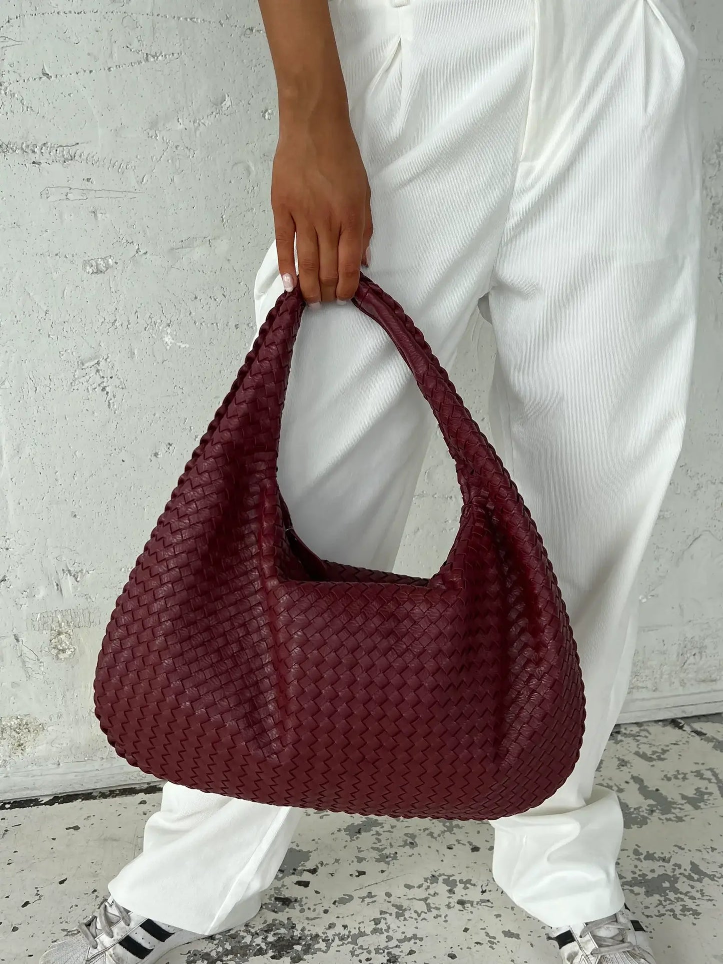 Große geflochtene Hobo Handtasche Frauen