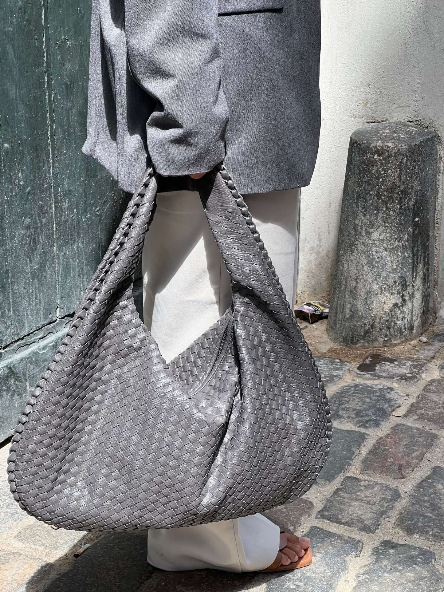 Große geflochtene Hobo Handtasche Frauen