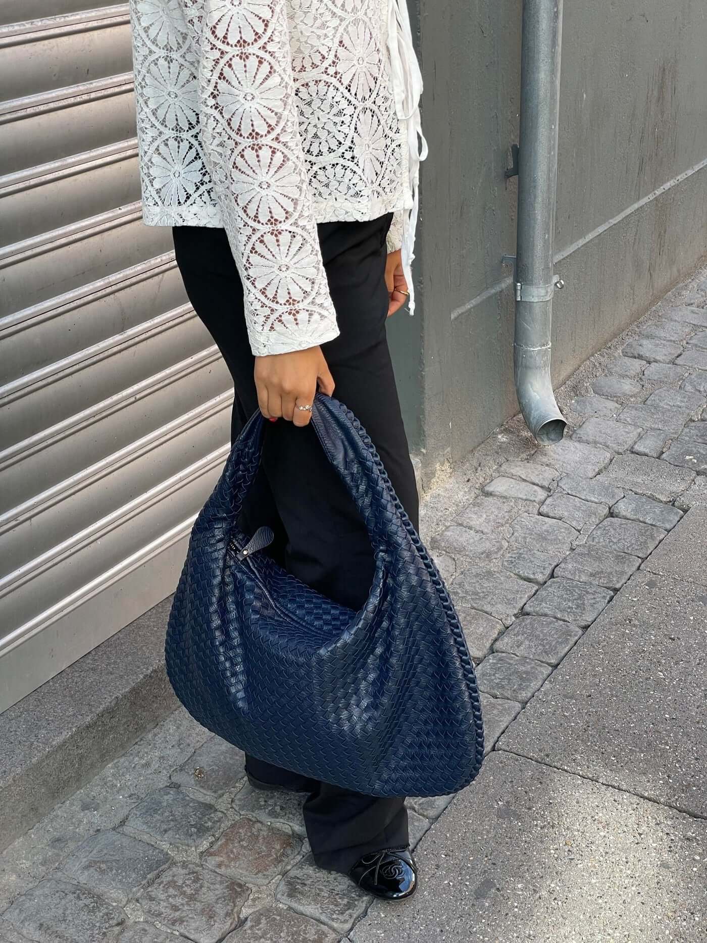 Große geflochtene Hobo Handtasche Frauen