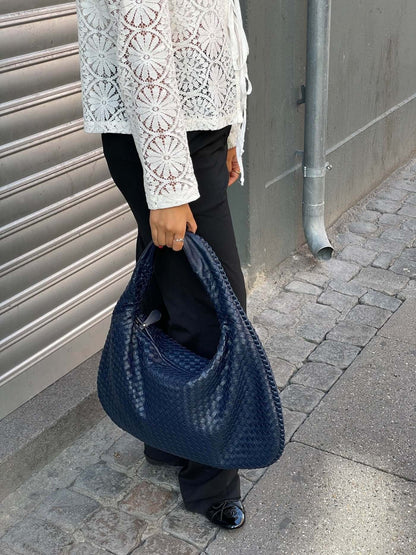 Große geflochtene Hobo Handtasche Frauen