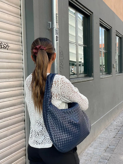 Große geflochtene Hobo Handtasche Frauen