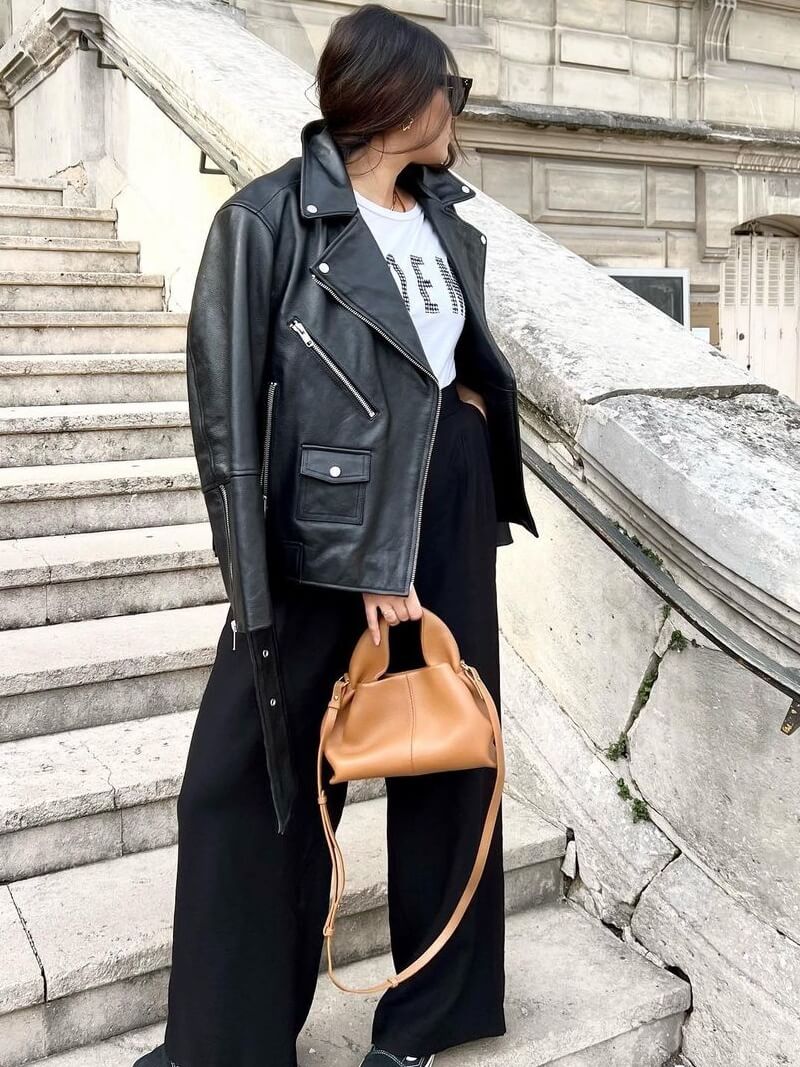 Damen Umhängetasche Ledertasche Reißverschluss Modern