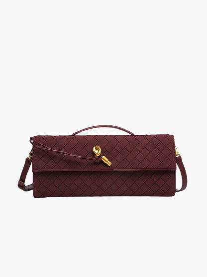 Geflochtene Clutch aus Kunstleder Elegante Handtasche