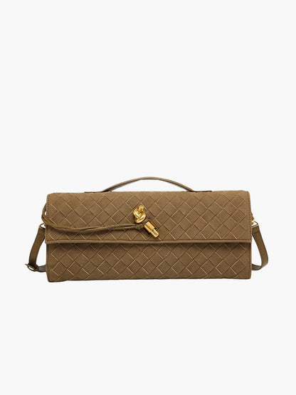 Geflochtene Clutch aus Kunstleder Elegante Handtasche