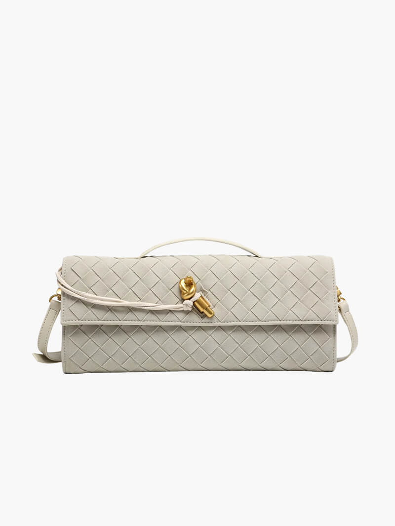 Geflochtene Clutch aus Kunstleder Elegante Handtasche - BerlinGlamour