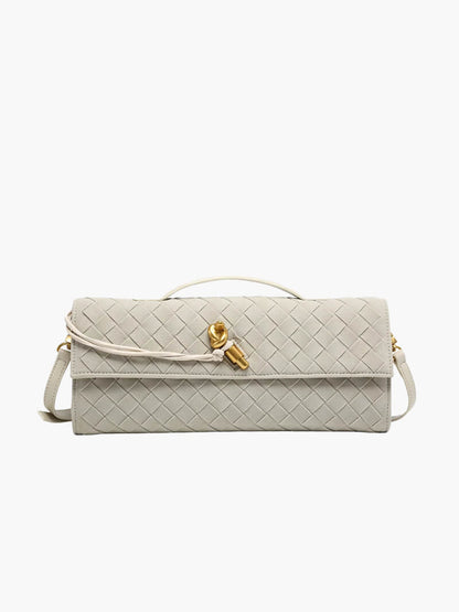 Geflochtene Clutch aus Kunstleder Elegante Handtasche - BerlinGlamour