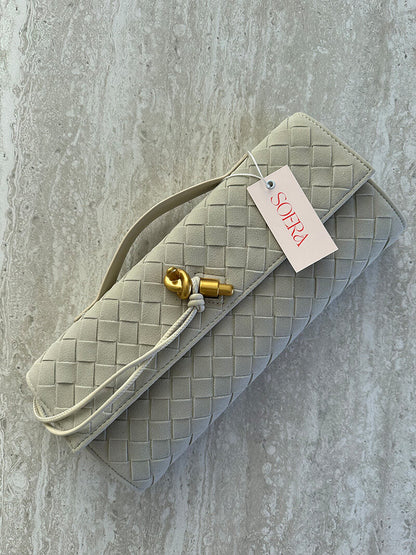 Geflochtene Clutch aus Kunstleder Elegante Handtasche