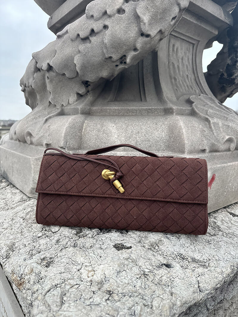 Geflochtene Clutch aus Kunstleder Elegante Handtasche