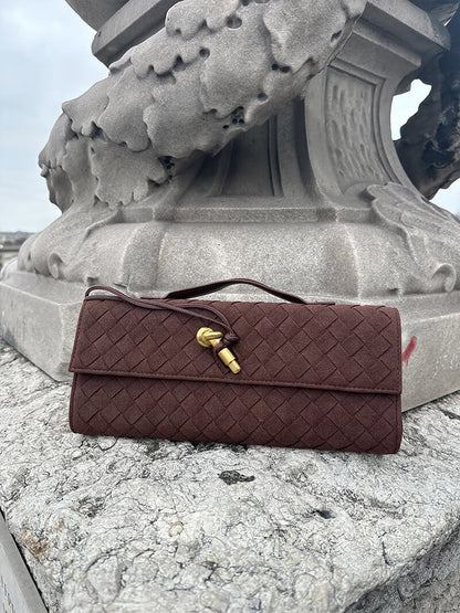 Geflochtene Clutch aus Kunstleder Elegante Handtasche