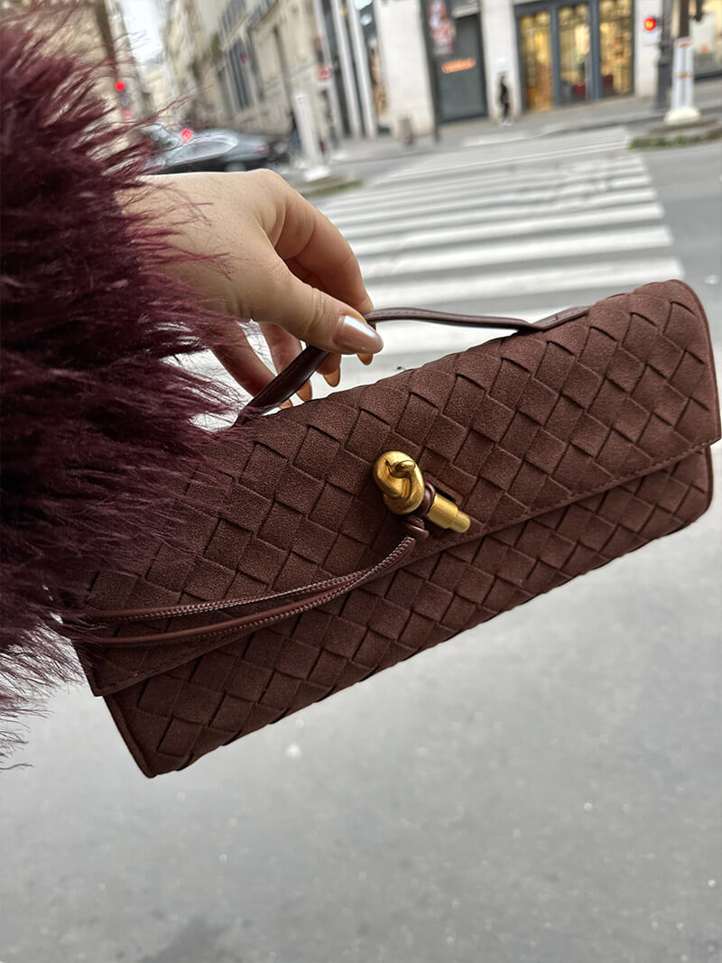 Geflochtene Clutch aus Kunstleder Elegante Handtasche