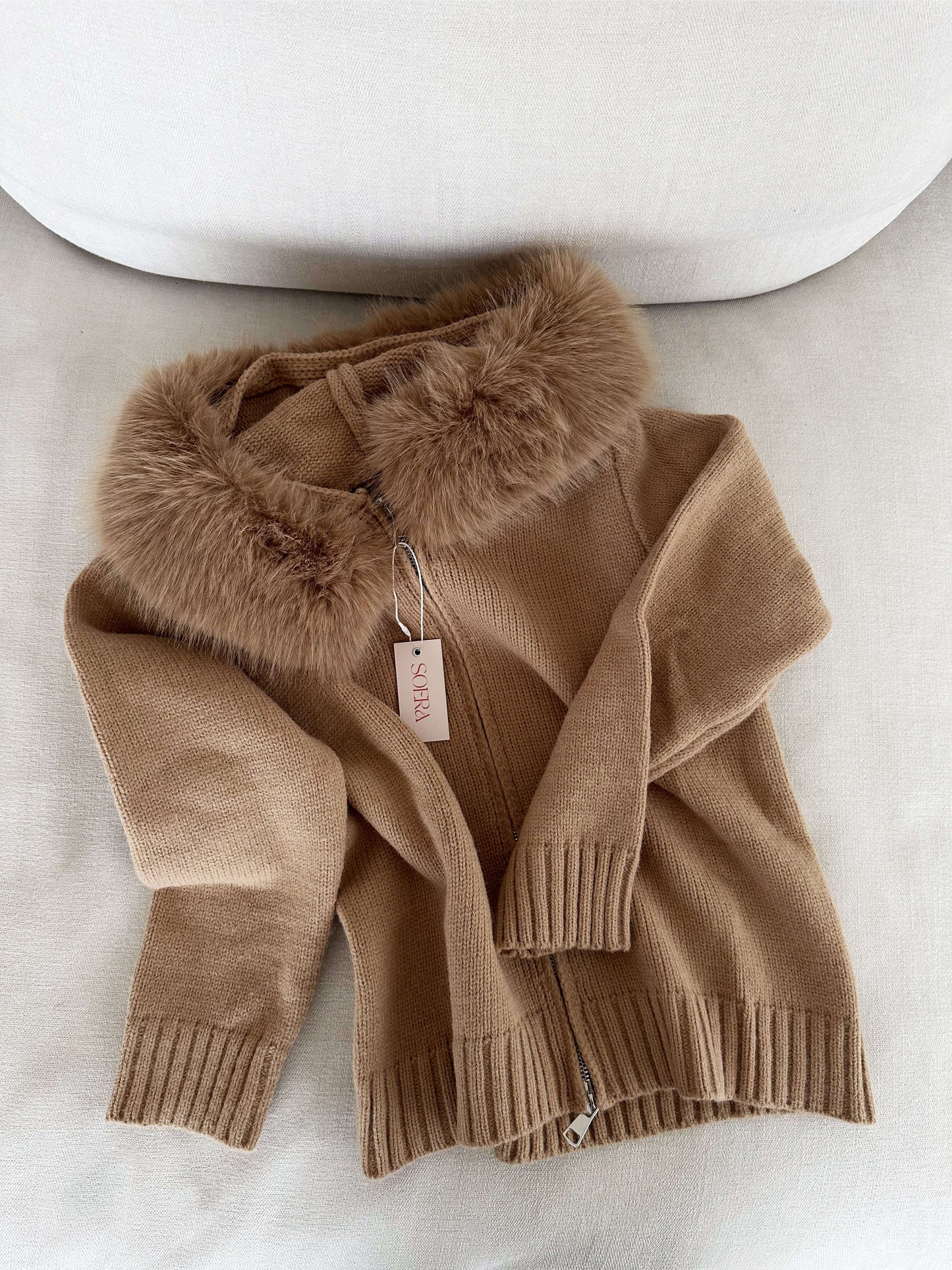Damen Winterjacke Grau Kapuze Kunstpelz Warm