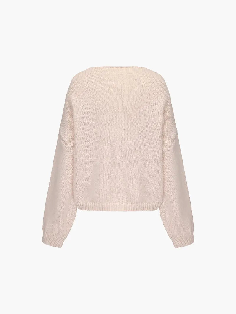 Strickjacke Damen Weich mit Schleife Rosa