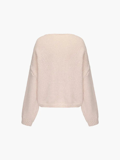 Strickjacke Damen Weich mit Schleife Rosa