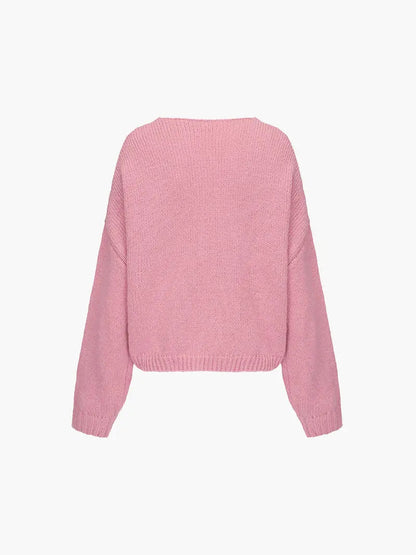 Strickjacke Damen Weich mit Schleife Rosa