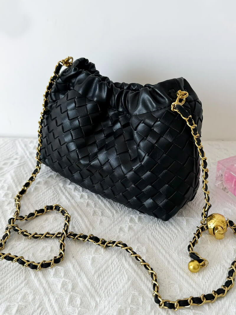 Luxus Damenhandtasche Goldene Kette Elegante Schultertasche