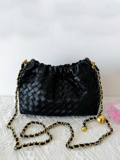 Luxus Damenhandtasche Goldene Kette Elegante Schultertasche