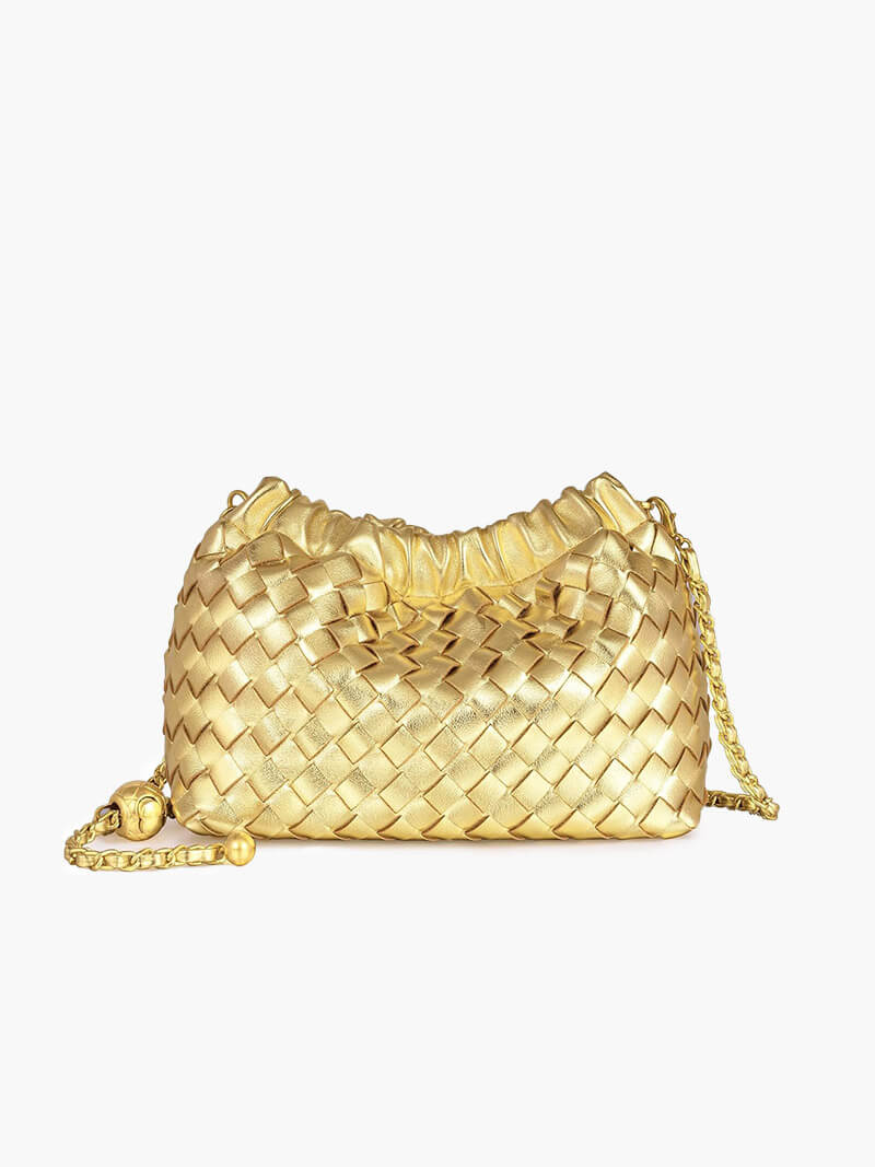Luxus Damenhandtasche Goldene Kette Elegante Schultertasche
