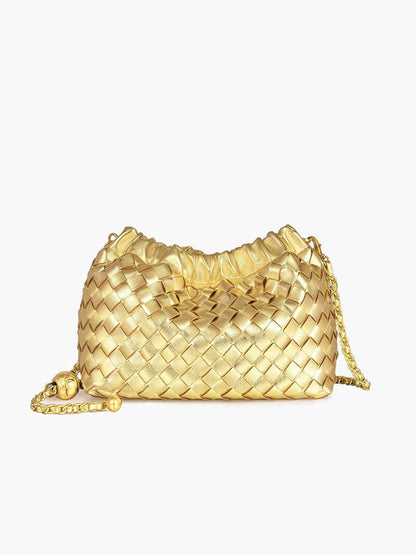 Luxus Damenhandtasche Goldene Kette Elegante Schultertasche