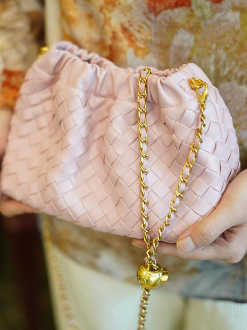Luxus Damenhandtasche Goldene Kette Elegante Schultertasche