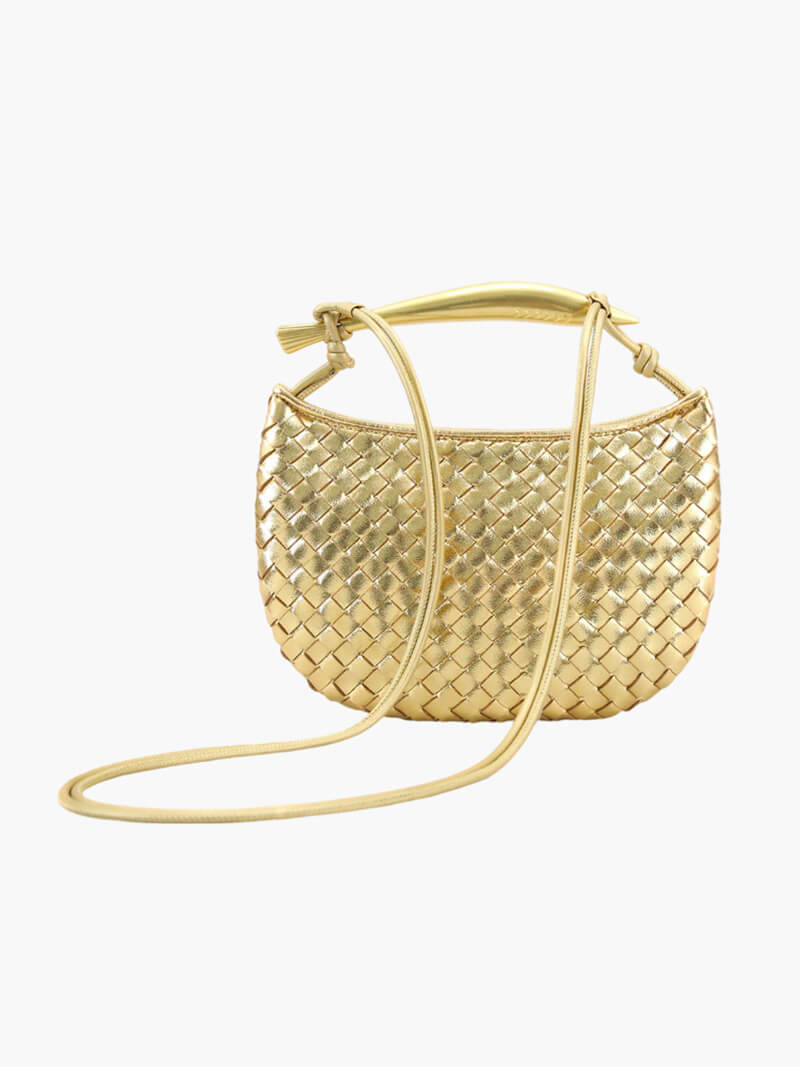 Geflochtene Kunstleder-Tasche Elegante Schultertasche