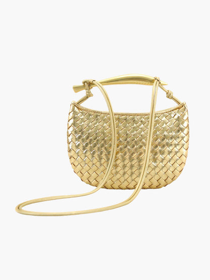 Geflochtene Kunstleder-Tasche Elegante Schultertasche