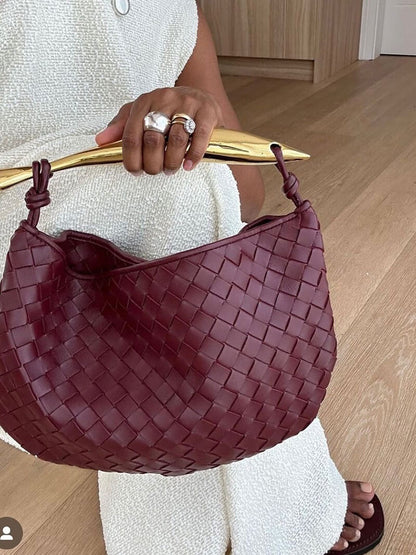 Geflochtene Kunstleder-Tasche Elegante Schultertasche