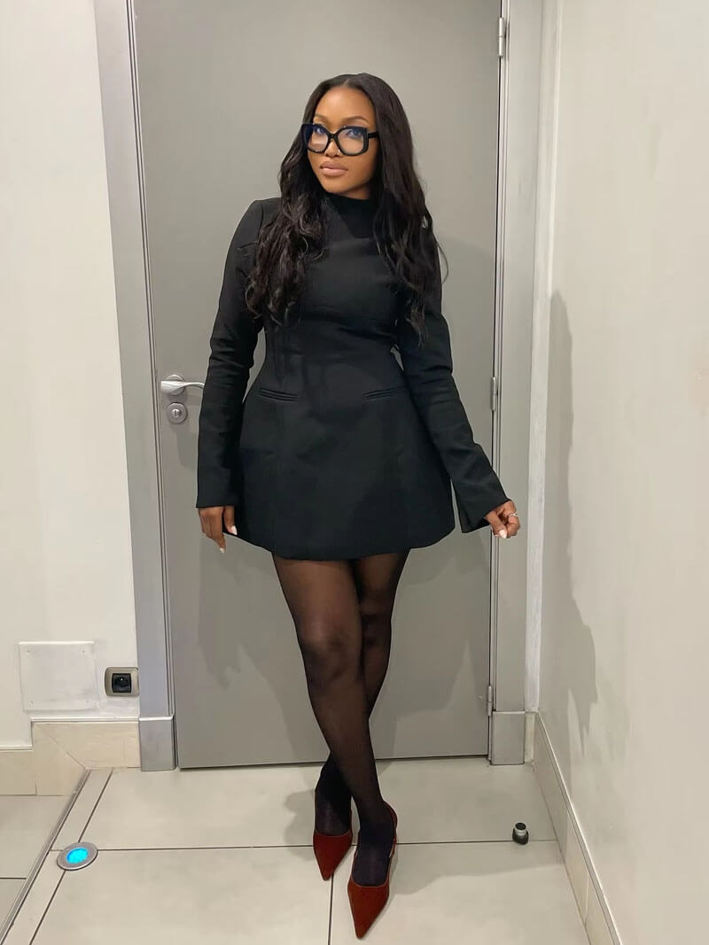 Kleid Minikleid Langarm Tailliert Elegant