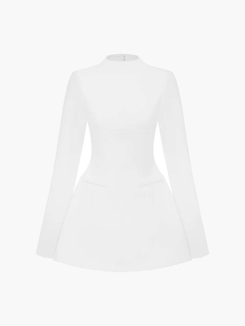 Kleid Minikleid Langarm Tailliert Elegant