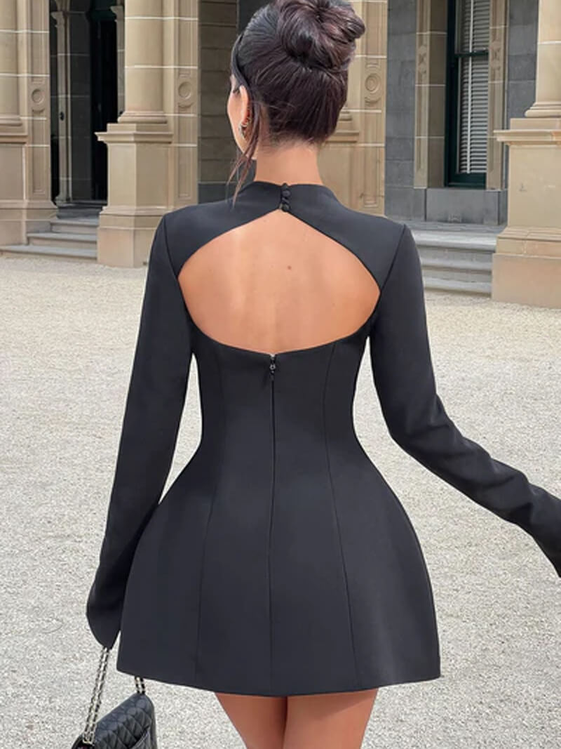 Kleid Minikleid Langarm Tailliert Elegant