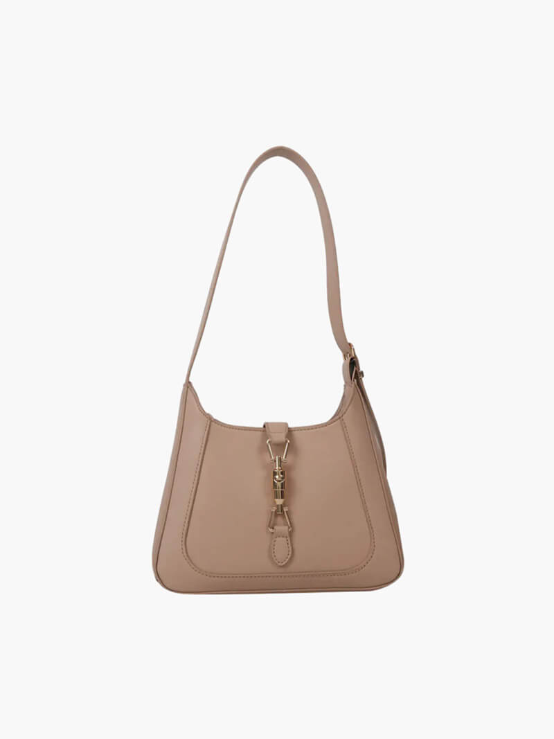 Kunstleder Schultertasche Elegante Damenhandtasche Schwarz