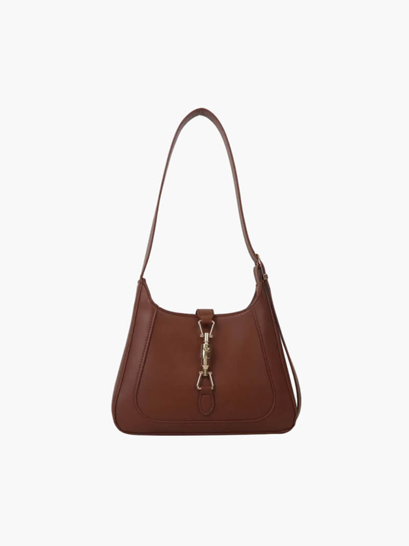 Kunstleder Schultertasche Elegante Damenhandtasche Schwarz