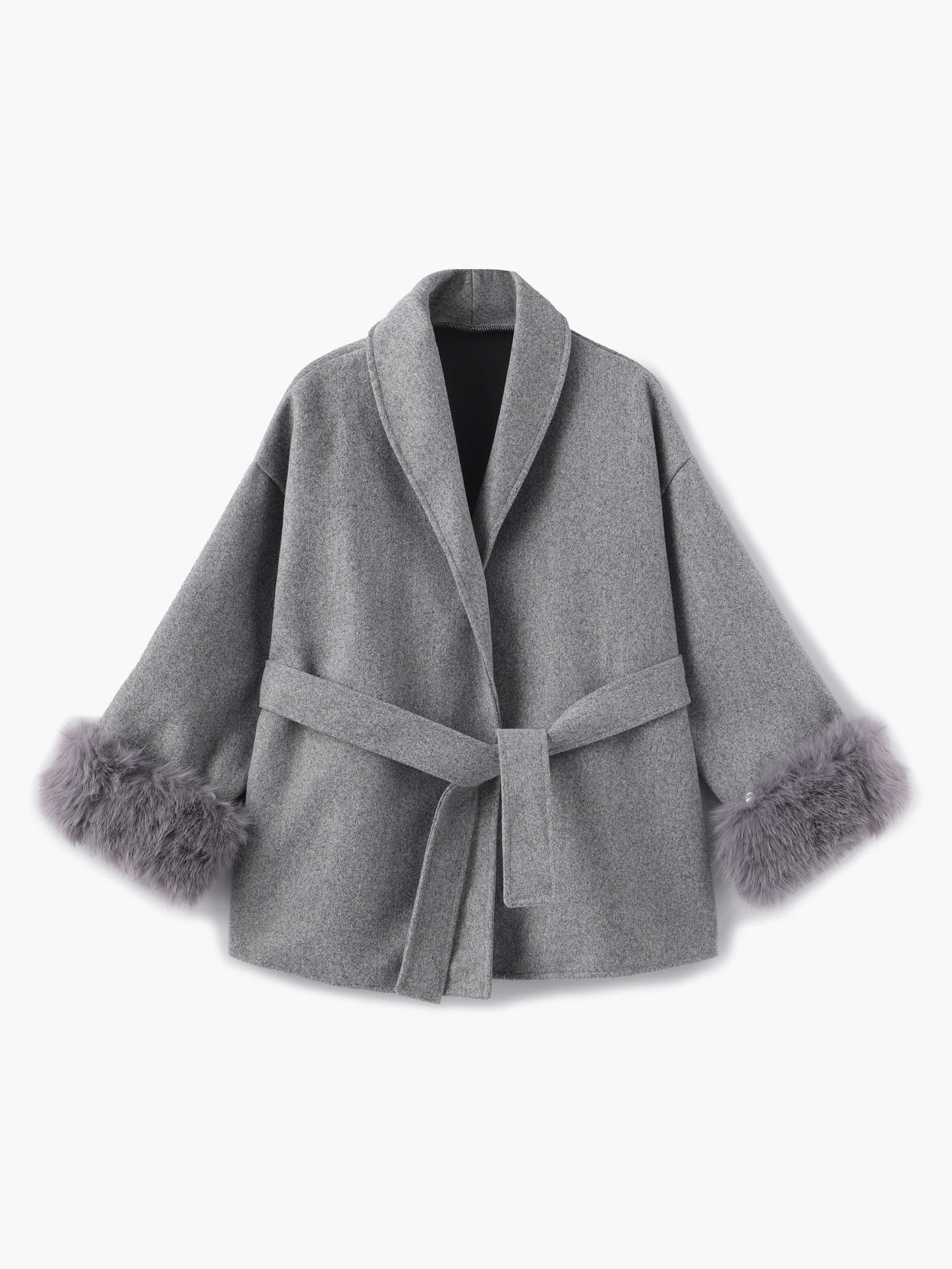 Damen Kurzmantel mit Kunstfellbesatz Eleganter Wintermantel - BerlinGlamour