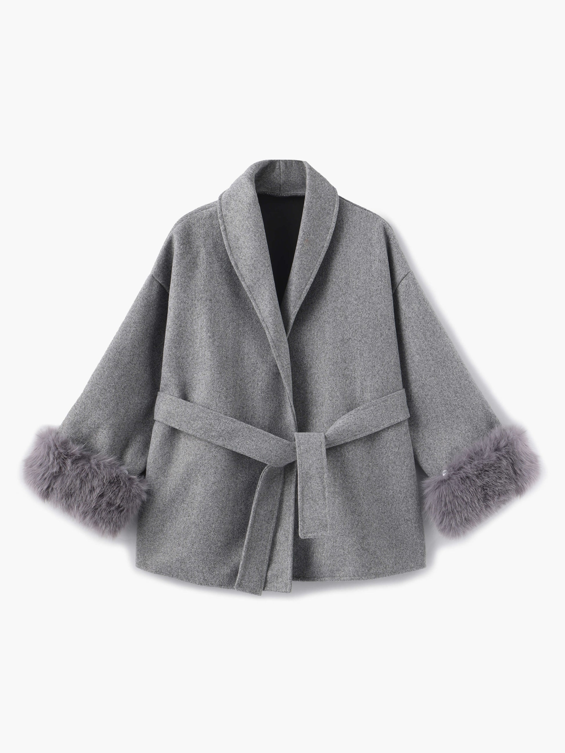 Damen Kurzmantel mit Kunstfellbesatz Eleganter Wintermantel - BerlinGlamour