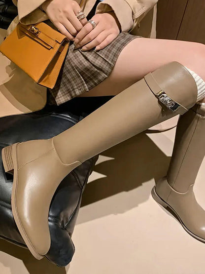 Damenreitstiefel Leder Elegant Hochwertig Schwarz