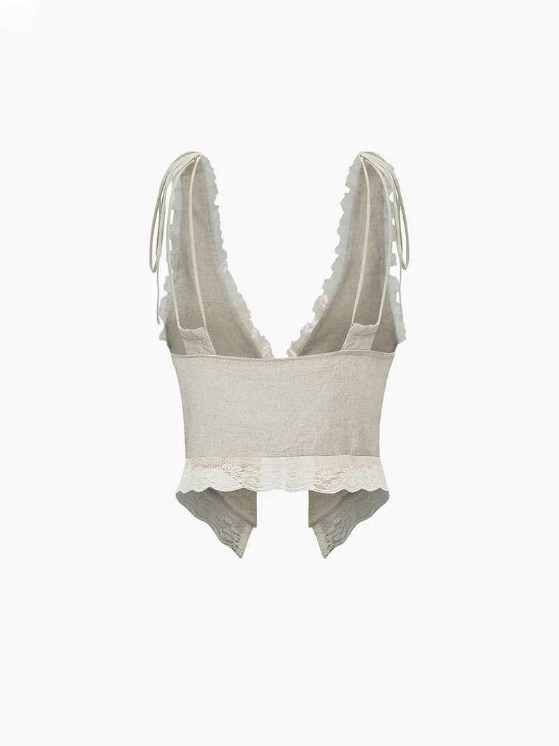 Frauen Crop Top Spitze Oben Kurz