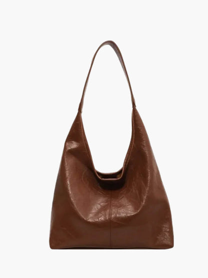 Kunstleder Schultertasche Einfach und Minimalistisch Schwarz