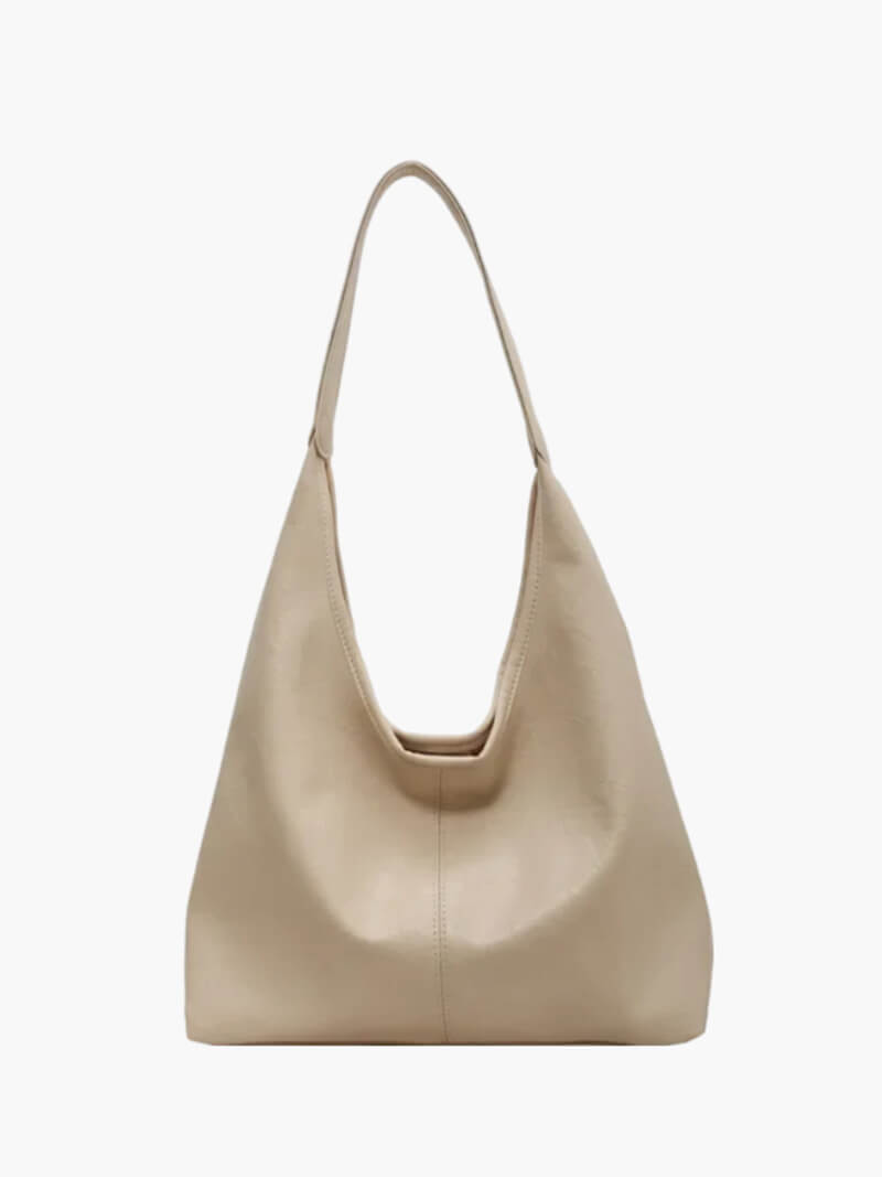 Kunstleder Schultertasche Einfach und Minimalistisch Schwarz