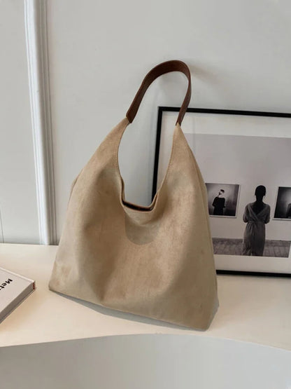 Elegante Wildleder Schultertasche Minimalistisch Frauen