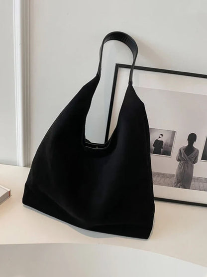 Elegante Wildleder Schultertasche Minimalistisch Frauen