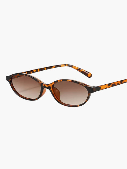 Oval Sonnenbrille Damen Trendig Schwarz