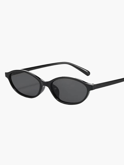Oval Sonnenbrille Damen Trendig Schwarz