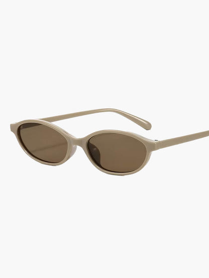 Oval Sonnenbrille Damen Trendig Schwarz