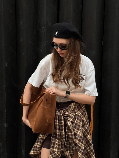 Kunstleder Schultertasche Modern Damen Umhängetasche