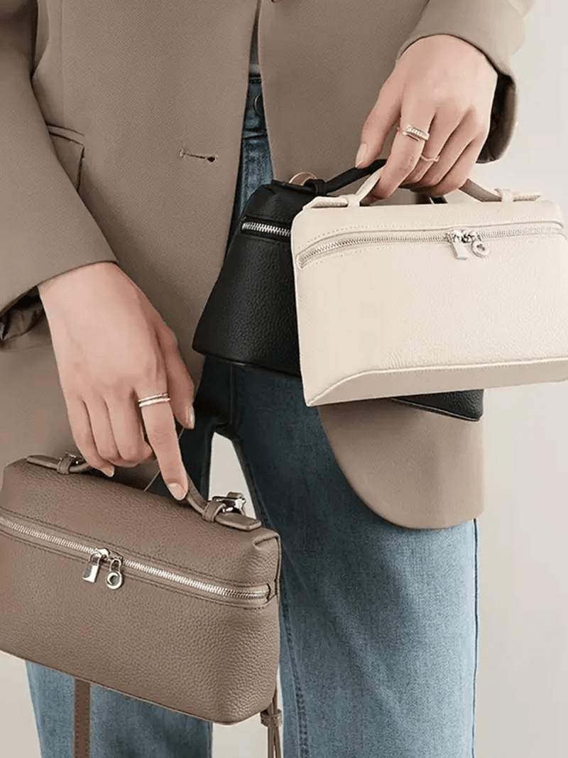 Lederhandtasche Genarbt Kunstleder Echtlederoptik