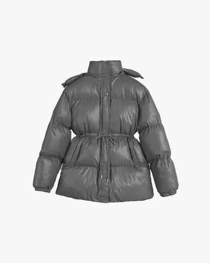 Damen Steppjacke Winter Warm mit Kordelzug Glanz