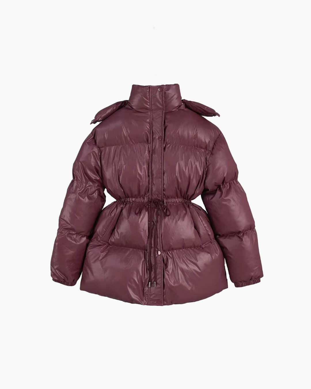 Damen Steppjacke Winter Warm mit Kordelzug Glanz