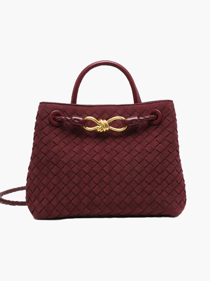 Geflochtene Wildleder Damen-Tasche Echtleder Handgefertigt