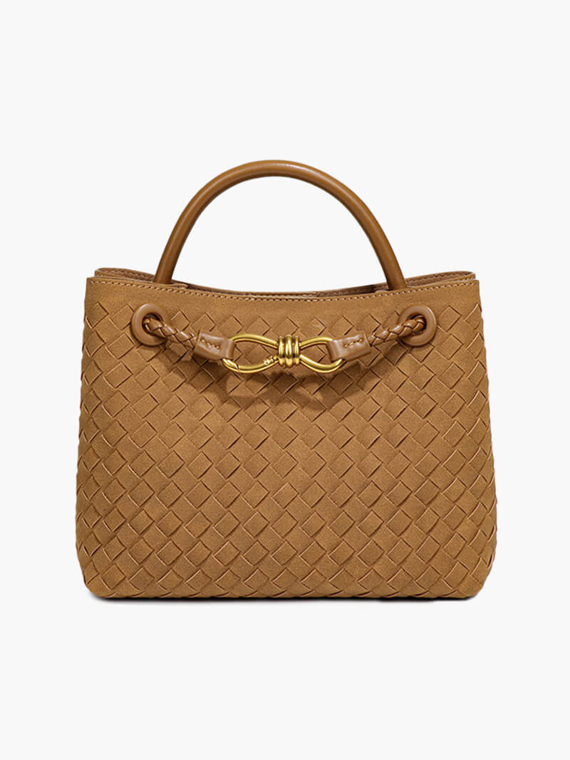 Geflochtene Wildleder Damen-Tasche Echtleder Handgefertigt