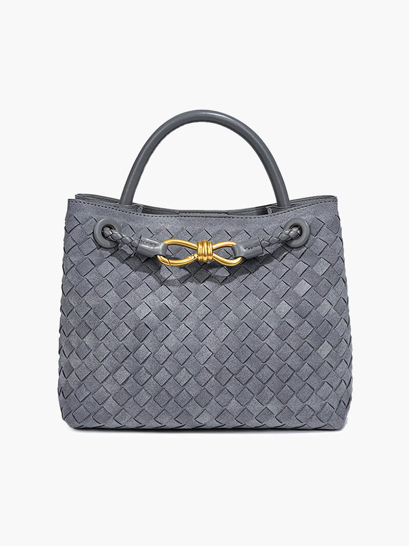 Geflochtene Wildleder Damen-Tasche Echtleder Handgefertigt